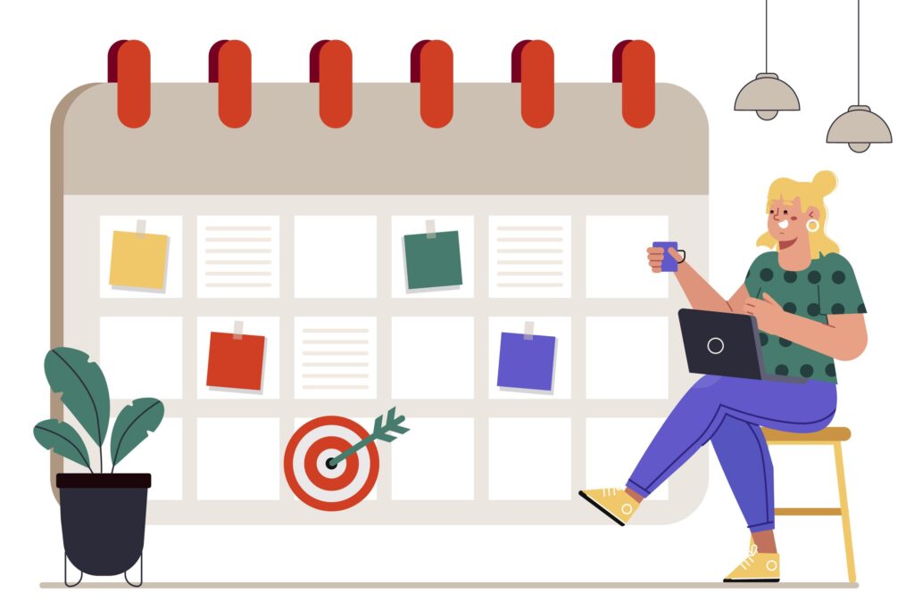 Chica joven creando un plan de contenidos.