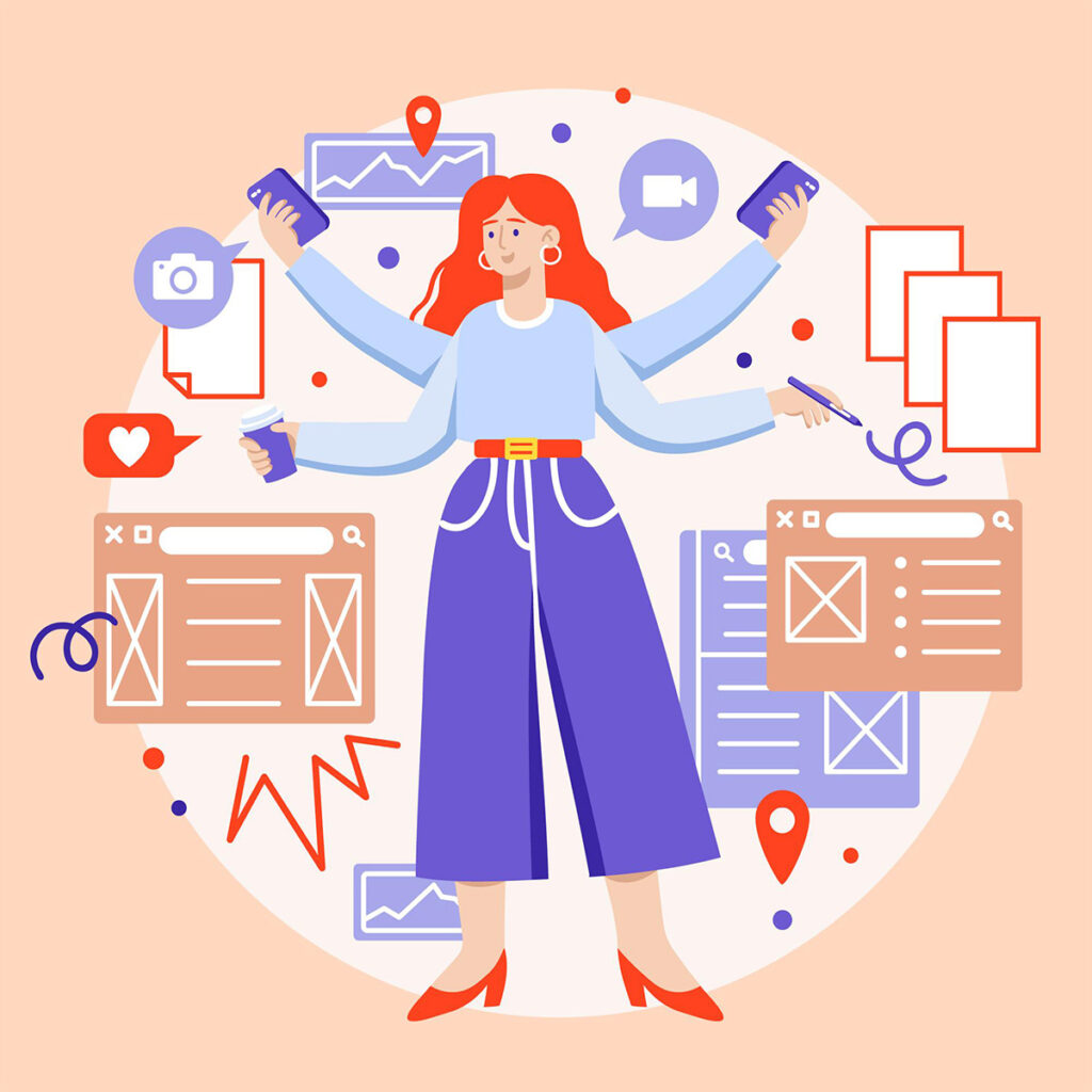 Community Manager gestionando múltiples aspectos para una empresa.
